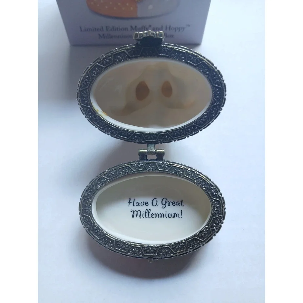 Vtg 2000 Muffy Vanderbear Muffy & Hoppy Limited Edition Millennium Porcelain Box